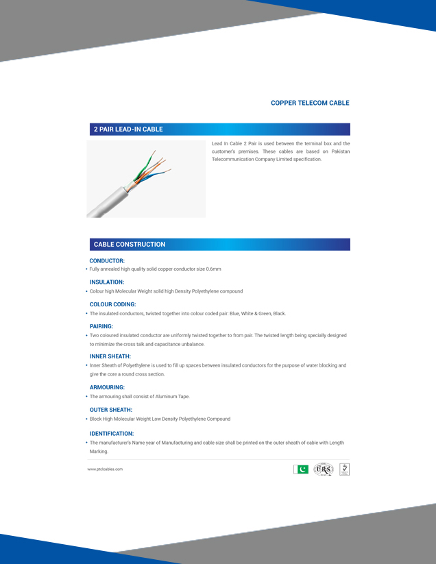 2 Pair Lead-In Cable